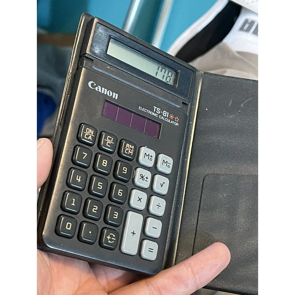 Vintage‎ CANON Tilt Display, Dual Power; Solar or Battery, TS-81 Calculator